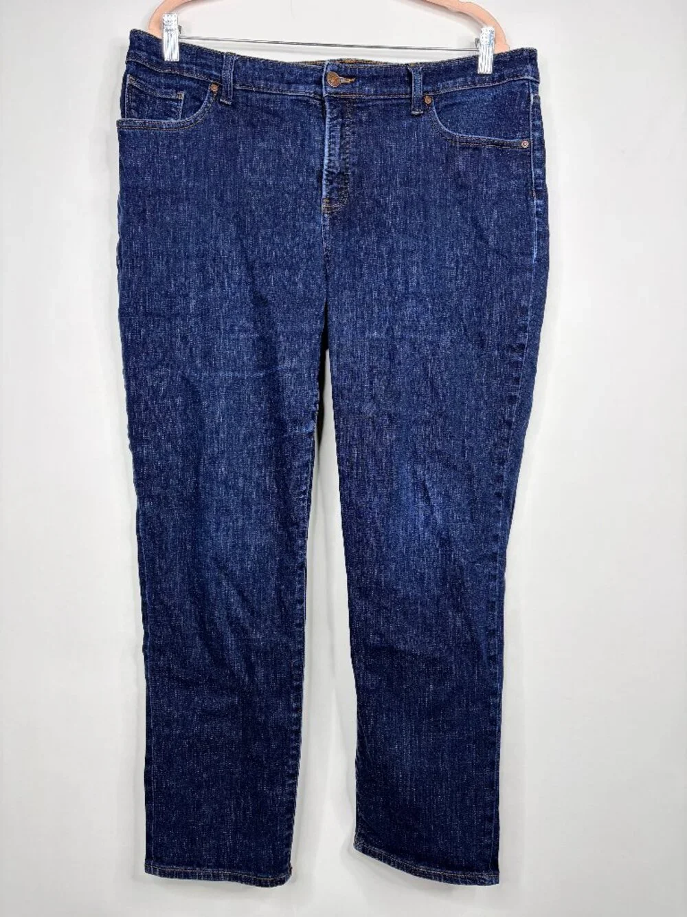 2/$30 Chico's Girlfriend Slim Ankle Jeans Dark Sapphire Indigo 16 #A3985